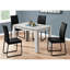 Table de salle à manger rectangulaire 48 po 48 po, stratifié gris, moderne, pour 4 petits espaces