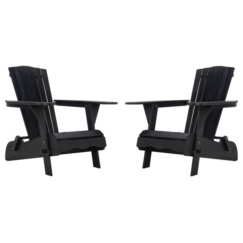 Chaise Adirondack en bois massif Boonville, Noir