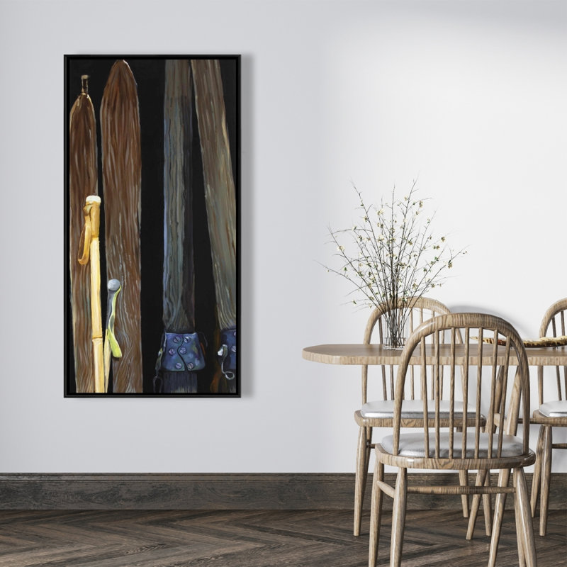 Old skis - 24"x48" Framed canvas