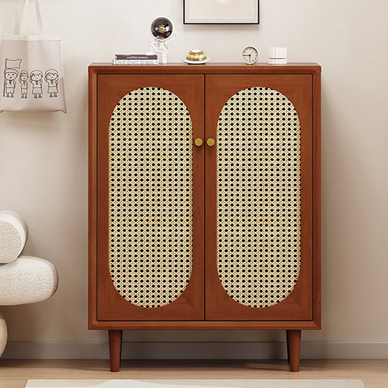 20 Pair Shoe Storage Cabinet, Dark Brown
