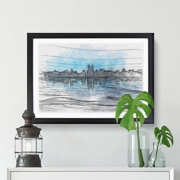 View of New York in Abstract - Picture Frame Graphic Art Print