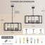 8-Light Farmhouse Lantern Geometric Chandelier