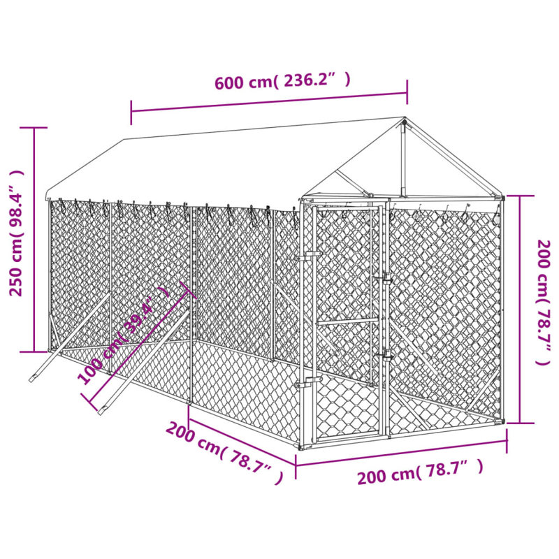 Gokmen Dog House, 250cm H x 600cm W x 200cm D