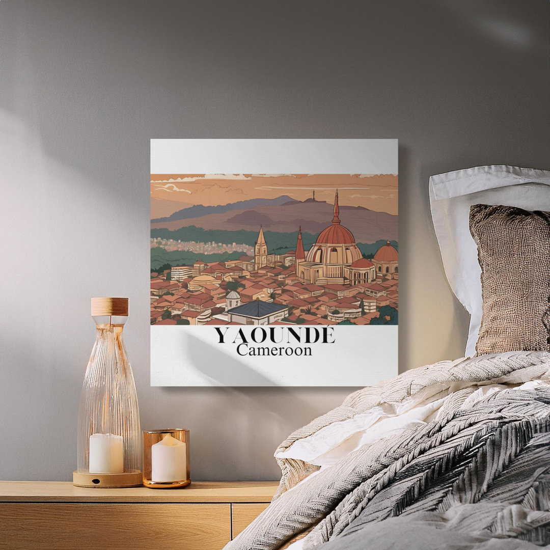Yaounde Cameroon Canvas Wall Art, Gallery Wrapped, Africa Cityscape Print, Modern Decor, Ready to Hang, Archival Quality