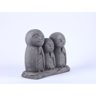 Statue de famille japonaise Jizo priant chanceux