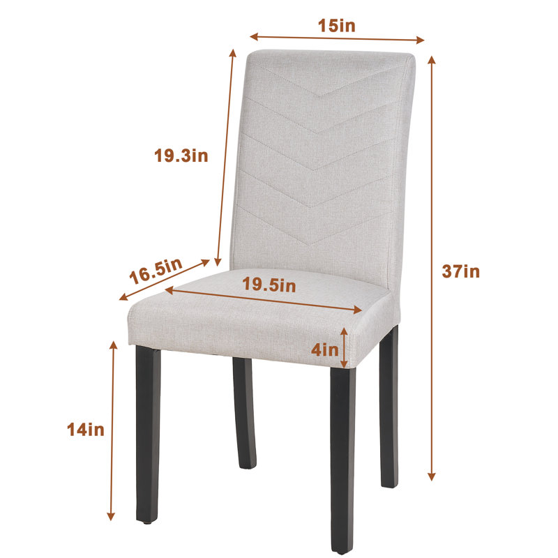 Trischa Upholstered Dining Chair With High Back, Fabric Parson Chair With Solid Wood Legs, Modern Stylish Kitchen Living Room Padded Chair For Home Kitchen