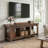 62.99" Long Solid Wood TV Stand With 3 Open Shelves-258540187