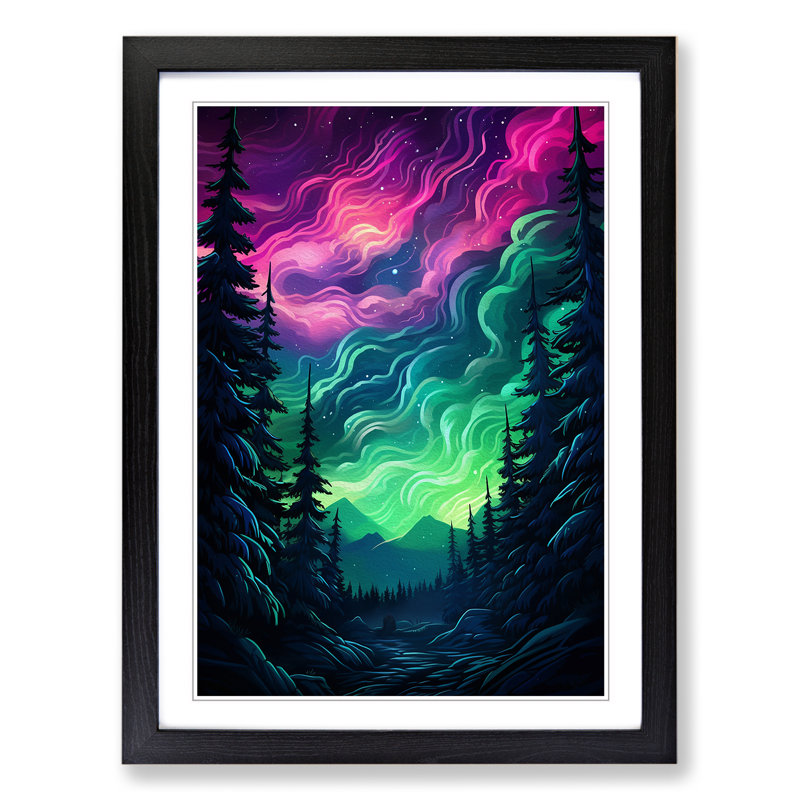 Single Picture Frame Print on Wood, 34cm H x 25cm W, Black Framed