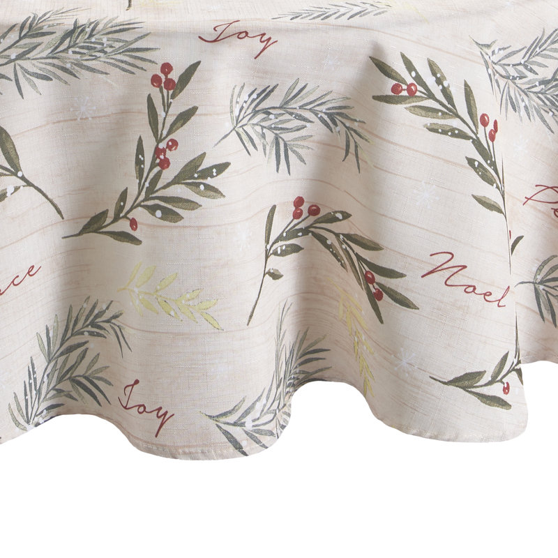 Liddle Floral Christmas Tablecloth, 60"L x 84"W Oval