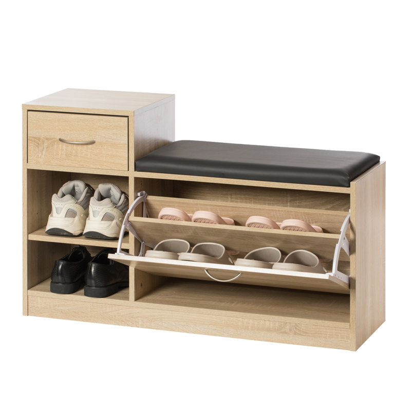 Banc de rangement / tiroir / armoire à chaussures en bois Géré, Chêne
