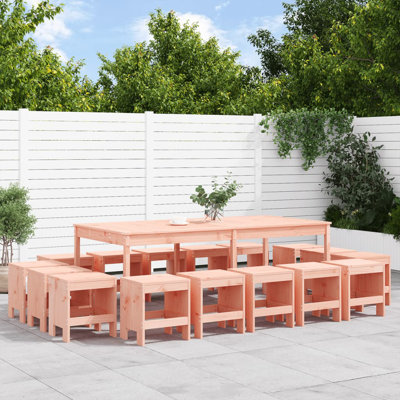 Schwaller 16 - Person Solid Wood Patio Dining Set Rectangular Table