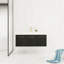 Lavabo de salle de bain 48 po. , Châtaignier noir. Bassin en résine à bords épais, charnières silencieuses, boîtier en contreplaqué avec évier. Châtaignier moderne, bassin. Assemblage