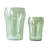 Ensemble de 2 vases de table en verre vert 2 pièces