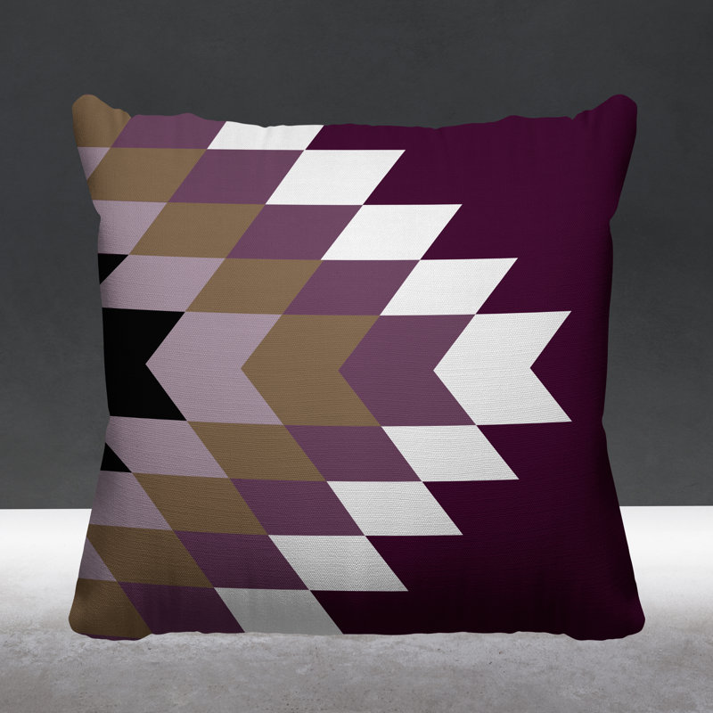 Coussin décoratif intérieur / extérieur Bimisi Southwestern, L 15 po x H 15 po, Mauve
