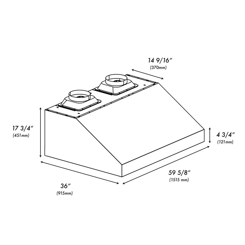 ZLINE 72 in. Under Cabinet Outdoor Grill Hood (GOU1-72), 60"