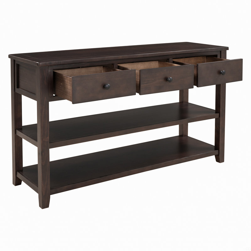 Console Cabras, Noir patiné, Noir, H 30 po x l 48,82 po x P 15,75 po