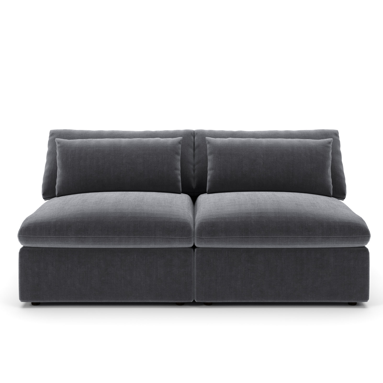 Remy 66" Velvet Modular Sofa, Andrew Slate Performance Chenille