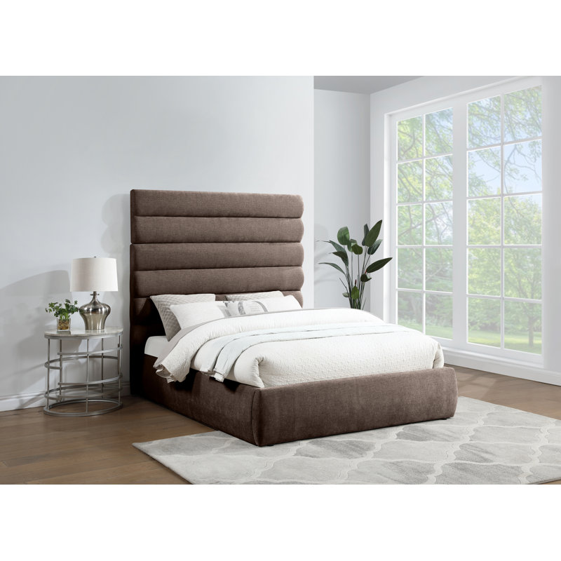 Lit en tissu Adam Chenille, Grand, Tissu chenille brun