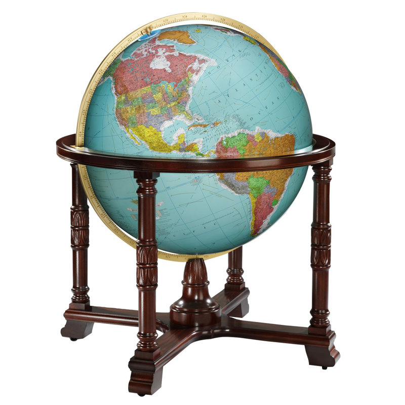 Globe terrestre illuminé bleu diplomate, Bleu