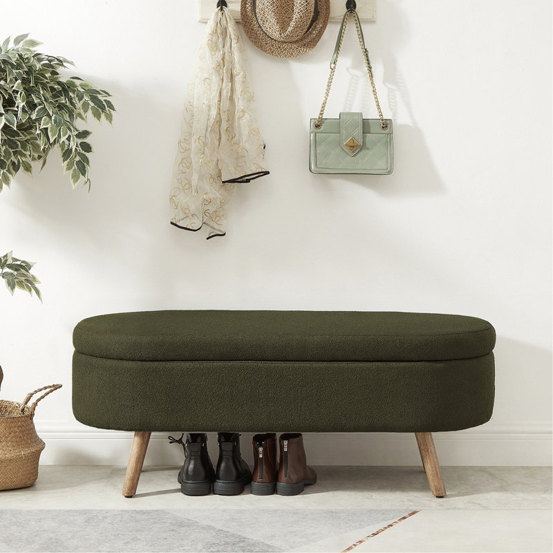 Banc de rangement avec repose-pieds Luxury, Vert foncé