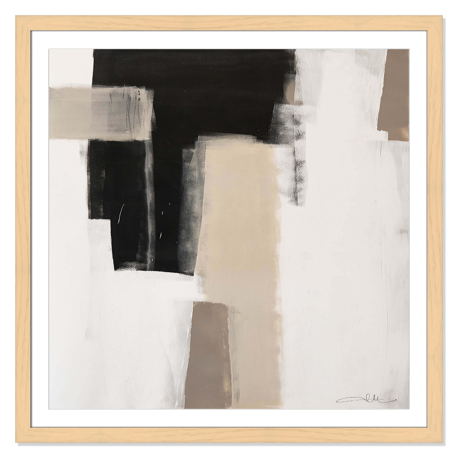Earth Scapes I-A Print by Casa Fine Arts, 42.5" H x 42.5" W x 1.25" D, Natural Cube Framed
