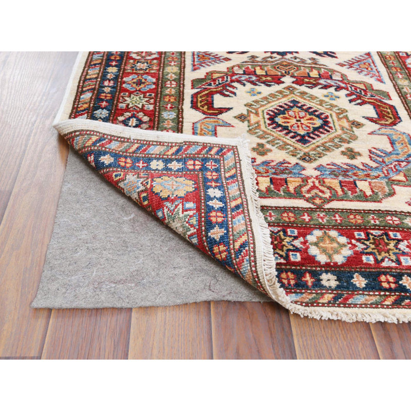 Tapis de style super Kazak afghan ivoire 2 pi 7 po x 10 pi en laine brillante noué à la main E882066BFB974948A23CDB2D503008AB