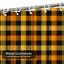 Rideau de douche orange, noir, tartan et écossais avec 12 crochets-614830496