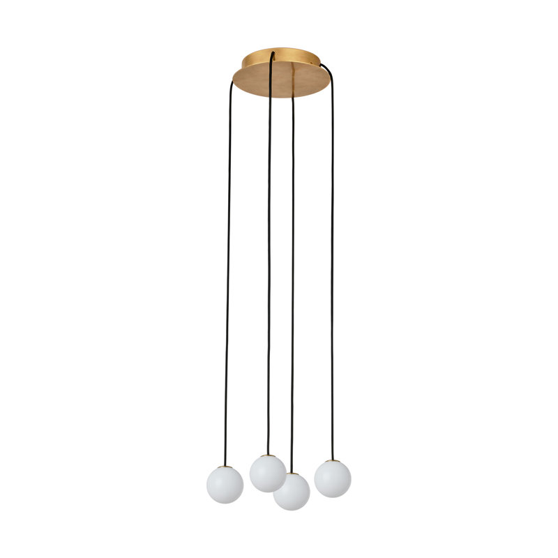 Orbet LED Chandelier, Hand Rubbed Antique Brass