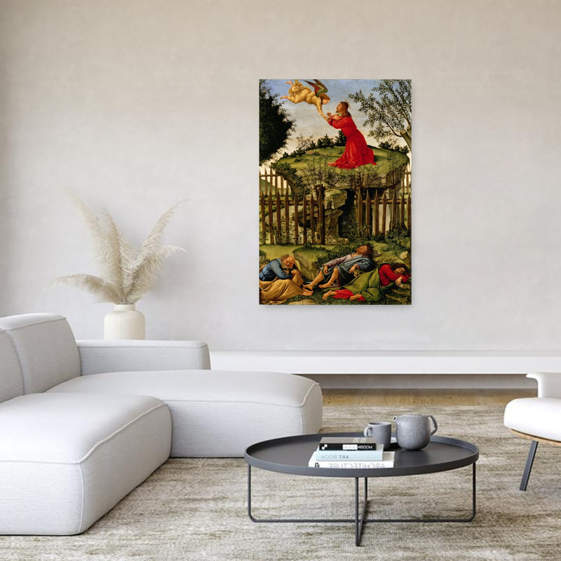 L'agonie au jardin, vers 1500. Estampe d'art mural abstraite et contemporaine., H 60 po x l 40 po