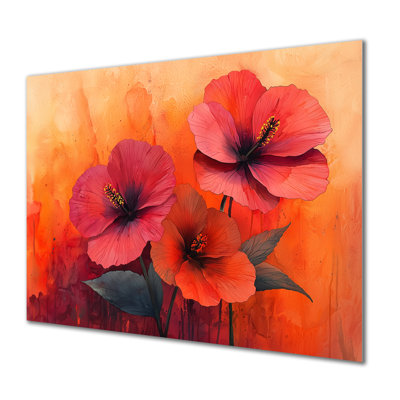 Vivid Hues Hibiscus Liquid Harmony II - Traditional Metal Art Print, Hibiscus Metal Wall Art