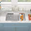 Évier de cuisine encastré / encastré en L 32 po à cuve simple en argile réfractaire blanche avec accessoires