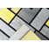 Tapis gris et jaune clair à motif abstrait 3D Mccampbell