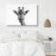 Girafe, gros plan, portrait, animaux, faune, noir et blanc, gris, froid-99542926