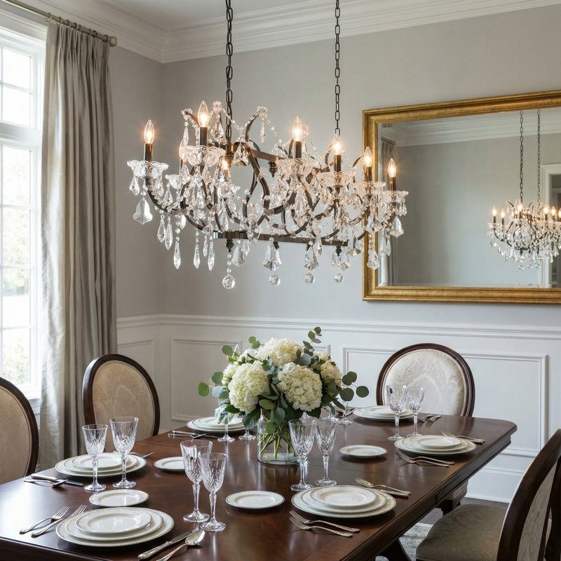 Lustre en acier inoxydable et cristal Barcelona