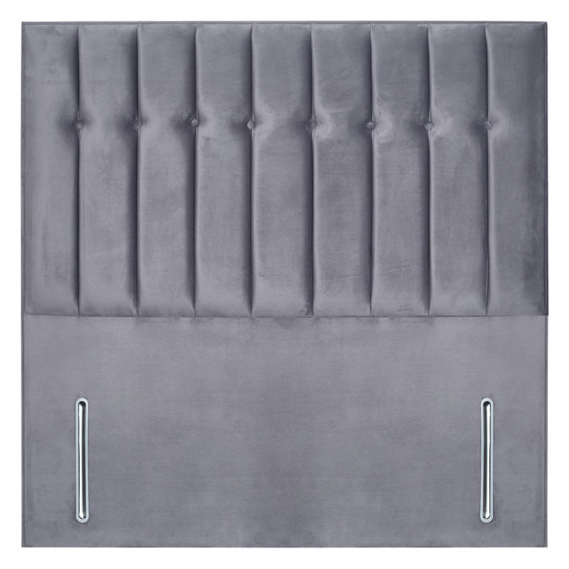 Robbins Upholstered Headboard, Small Double (4'), Plush Steel, Velvet