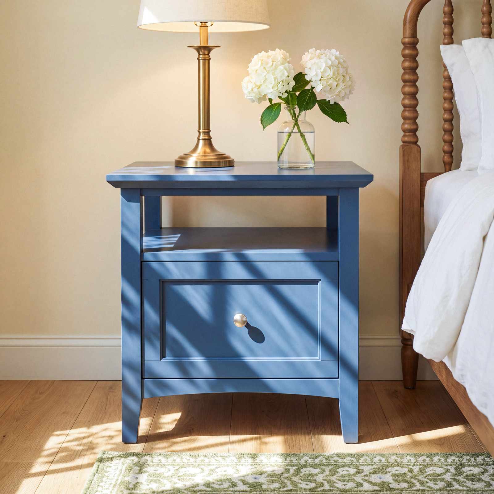 Renee 24" Mahogany End Table, Blue