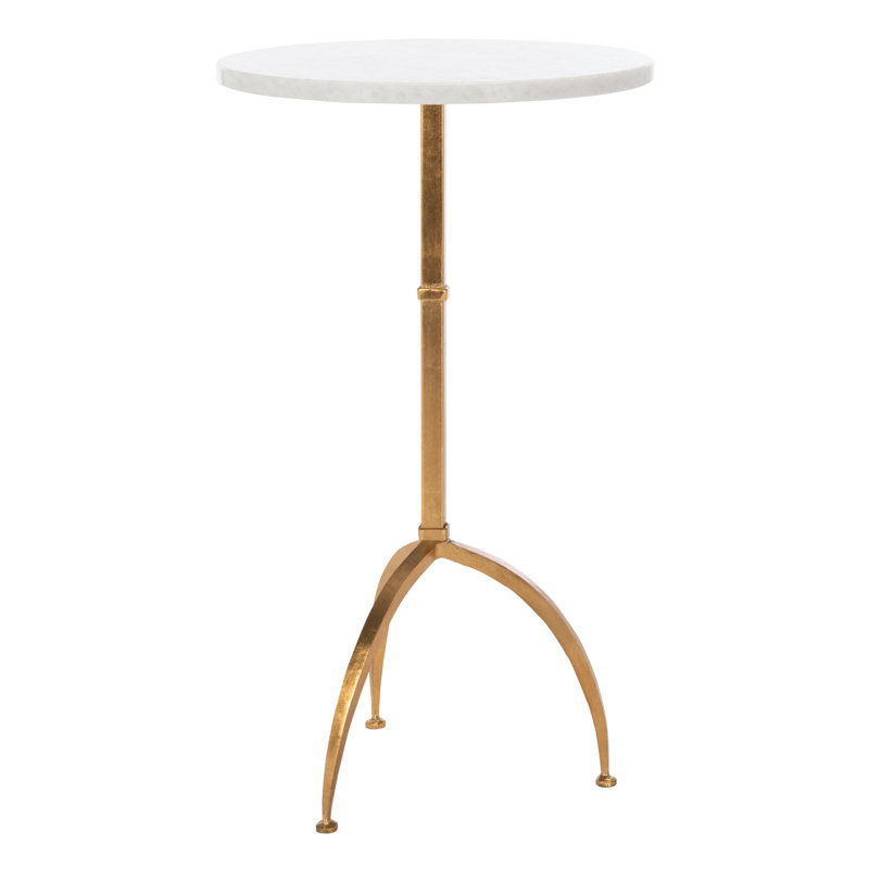 Table de bout Tamara, Blanc / Doré