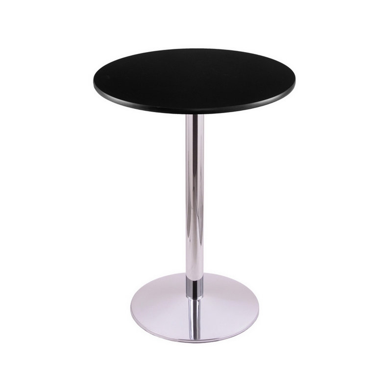 Table piédestal à hauteur de comptoir, Diamètre de 30 po, Noir