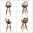 Clero Swivel Faux Leather Counter Stool With Rattan Back-1138019682-1138019678