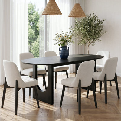7 - Piece Oval Solid Wood Dining Set