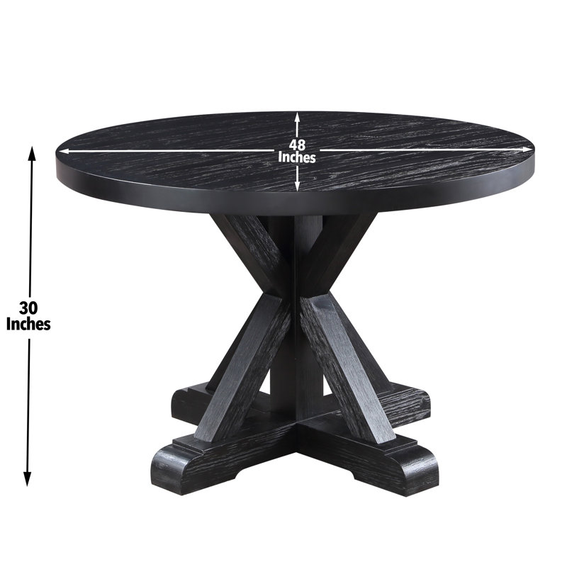 Nya 5 Piece Dining Set, 30" H x 48" L x 48" W, Black