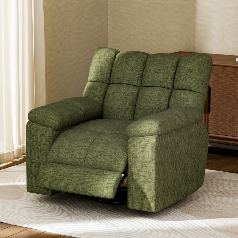 Fauteuil inclinable électrique berçant avec dossier gaufré, Vert