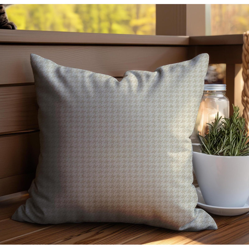 Housse de coussin réversible en mélange de coton à carreaux caniche, H 15 po x l 15 po