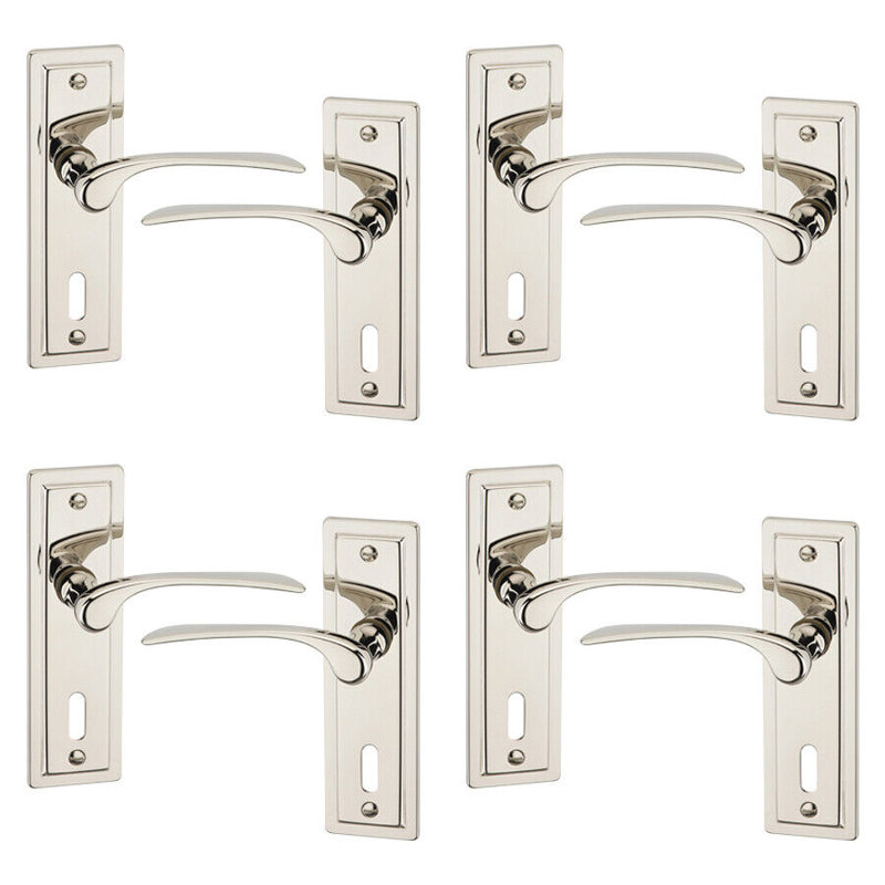 Single Dummy Door Handle, Polished Nickel