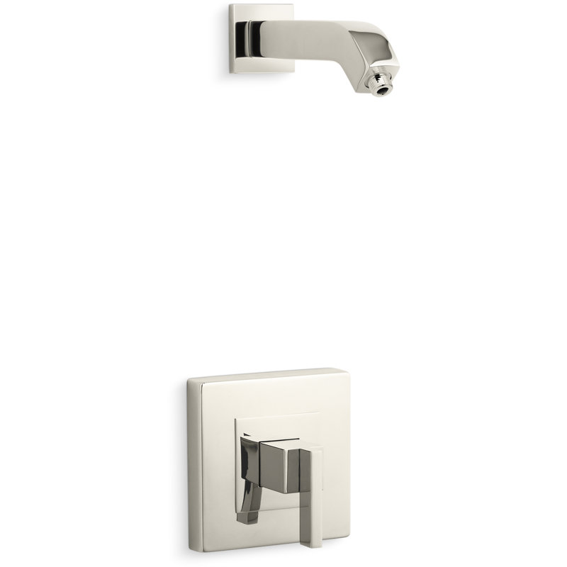 Loure Rite-Temp Shower Valve Trim with Lever Handle, Less Showerhead, Vibrant Polished Nickel