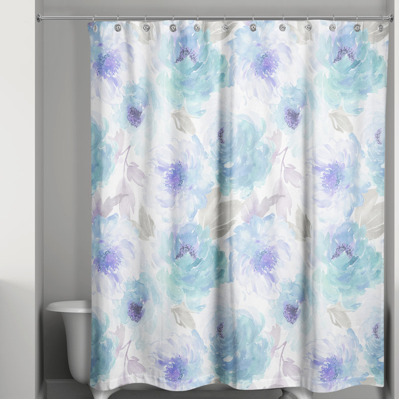 Rideau de douche simple Adamczyk, Bleu sarcelle