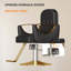 Fauteuil de coiffeur Fauteuil de coiffeur pivotant sur 360 degrés Fauteuil de coiffeur pivotant avec capacité hydraulique de 330 lb pour spa tout usage, noir-613090561