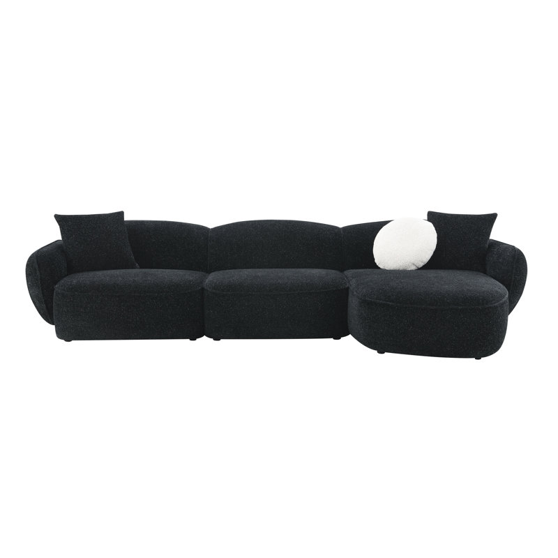 Canapé modulaire en tissu noir et blanc avec 3 coussins Lucifer