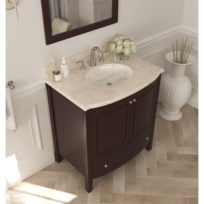 Augustin 32'' Single Bathroom Vanity with Marble Top