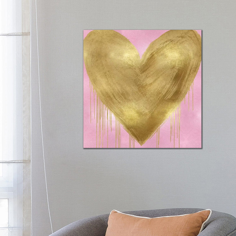 Big Hearted Gold by Lindsay Rodgers - Print on Canvas, Wrapped Canvas, 66.04 cm H x 66.04 cm W x 1.91 cm D